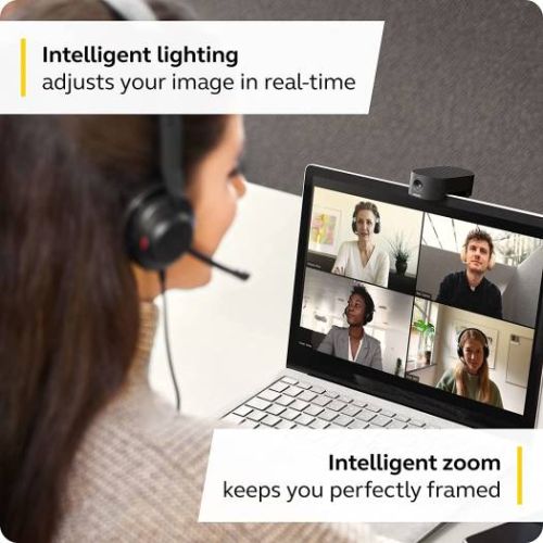 Jabra PanaCast 20 Video Conferencing Camera, W53L Version A, With Intelligent Zoom, AI Powered 4K Ultra HD Video, 13MP, AI Image Enhancement, USB-A 1.5m, Black | 8300-119