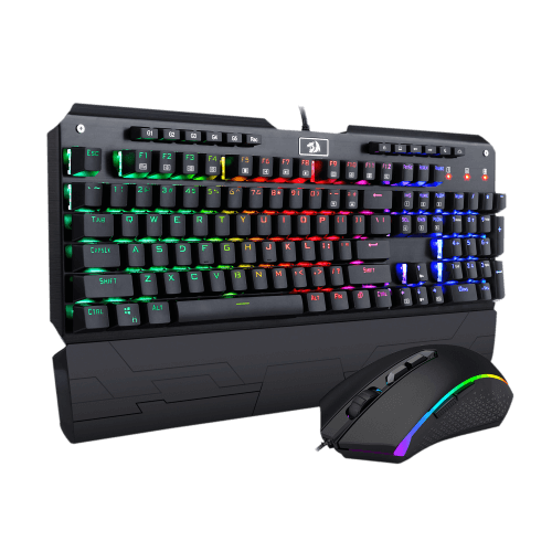 Redragon k552-rgb-ba mechanical gaming keyboard and mouse combo wired rgb led backlit 60% with arrow key keyboard & 7200 dpi mouse for windows pc gamers (tenkeyless keyboard mouse set)