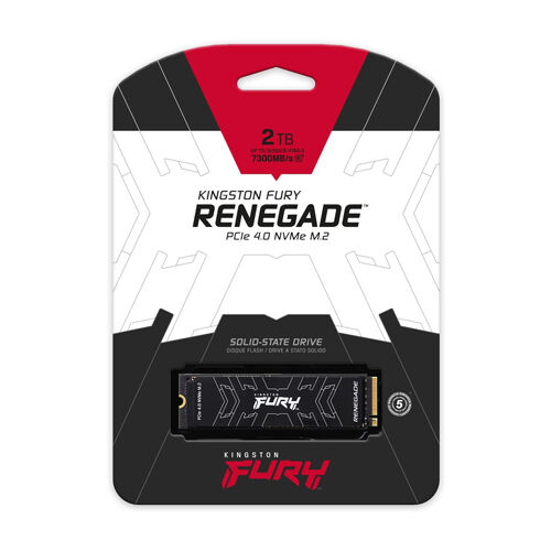 Kingston Fury Renegade 2000G (2TB) Internal Gaming SSD, PCIe Gen 4.0 NVMe, M.2 2280, Up to 7300 MB/s, 7000MB/s Write, SFYRD/2000G