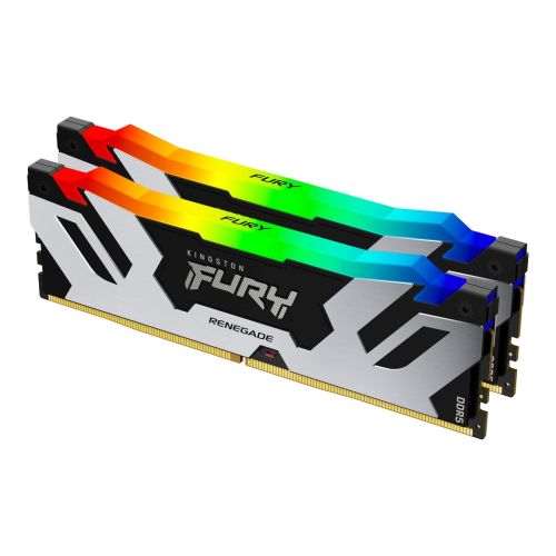 Kingston FURY Renegade RGB  (32GB x2) 288 Pin DDR5 6400MTs Memory Kit, SilverBlack DIMM [XMP]  KF564C32RSAK2-64 64GB