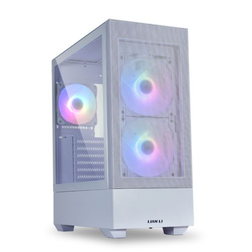 Lian Li Lancool 205 Mesh C X Airflow ATX PC Case, Tower Chassis, Tempered Glass Side Panel, 165mm PSU, 120mm PWM Fan, USB 3.0, Water Cooling Ready, White | Lancool 205 Mesh C