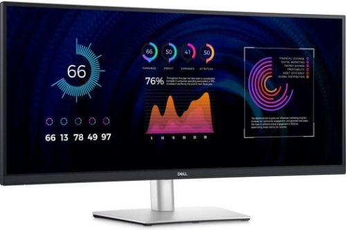 Dell P3424We Curved USB-C Hub Monitor, 34" WQHD IPS Display, 60Hz Refresh Rate, Up to 5ms (GtG) Response Time, 3800R Curvature, 1.07 Billion Colors, Black | P3424We