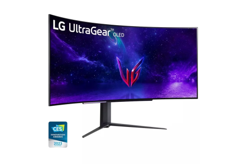 LG-45GR95QE-B 45" UltraGear OLED Curved Gaming Monitor, WQHD with 3440 x 1440, 240Hz, 0.03ms, DCI-P3 98.5%, Anti-Glare, Low-Reflection of the front polarizer, FPS Counter, AMD FreeSync Premium, Dynamic Action Sync