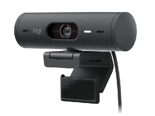 Logitech Brio 500 Full HD 1080p Webcam, Auto Light Correction, Show Mode, Dual Noise Reduction Mics, Webcam Privacy Cover, Works with MS Teams, Google Meet, Zoom, USB-C Cable, Graphite | ‎960-001422