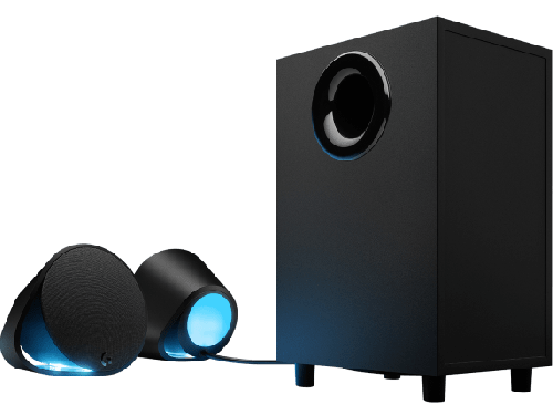 Logitech G560 RGB PC Gaming Speakers with Game-Driven Lighting,  2.1 speaker system with full-spectrum LIGHTSYNC RGB, DTS:X Ultra Positional Surround Sound Drives Explosive,  | 980-001302 / 980-001301