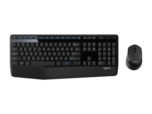 Logitech MK345 COMFORT WIRELESS KEYBOARD AND MOUSE COMBO, Comfortable wireless combo with palm rest, Spill-resistant design, Adjustable height -tilt legs, Music Controls Palm Rest | MK345