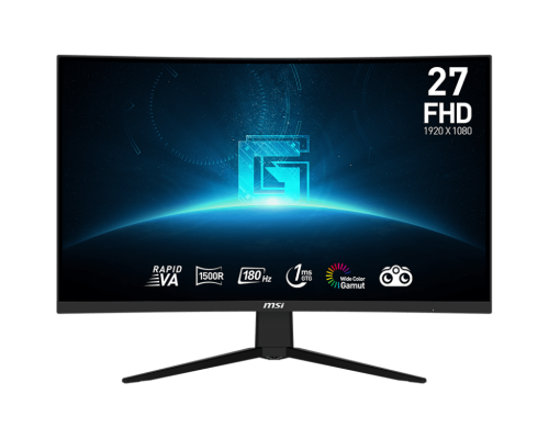 MSI G27C3F Curved Gaming Monitor - 27 Inch, 1920x1080 (FHD), Rapid VA, 180 Hz, 1ms GTG, 1500R, 69, AMD FreeSync Premium , Wide Color Gamut, Night Vision, Frameless design, 178° Wide Viewing Angle, Anti-Flicker and Less Blue Light  9S6-3CD01H-018