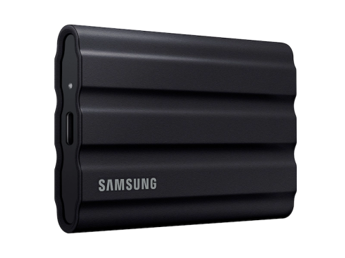 Samsung Portable SSD T7 Shield USB 3.2 2TB (Black), 9.8ft drop resistance, Read/write speeds of up to 1,050/1,000 MB/s, USB 3.2, Water and Dust Resistance | MU-PE2TOS/WW