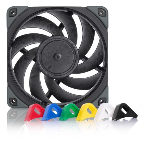 Noctua NF-A12x25 PWM chromax.black.swap Premium Quiet 120mm Fan,  Swappable anti-vibration pads in 7 colours, Optional coloured anti-vibration mounts, Metal-reinforced motor hub,  SSO2 bearing, Optional adaptor for 140mm watercooling radiators