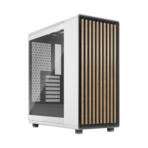  Fractal Design North Chalk White TG Clear Tint Gaming Case, Temp Glass Side Panel, Support Up to 360mm Radiator & 6x120mm Fans, 2 x 2.5/3.5" Drive Bays, USB-C 3.1 Gen 2, 2 x USB-A 3.1 | FD-C-NOR1C-04