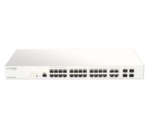 D-Link 28-Port Nuclias Cloud-Managed PoE Switch, Powerful & ﬂexible Cloud-Managed networking solution for Small-to-Medium-Sized Businesses (SMBs/SMEs). | DBS-2000-28MP