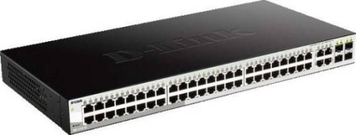 
D-Link 52 Port Gigabit Smart Managed Switch - 48x 10/100/1000BASE-T Ports, 4x Gigabit GbE/SFP, Advanced L2 Switching, L2+ Static Routing | DGS-1210-52
