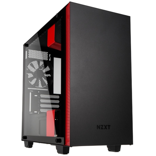  NZXT H400i Micro-ATX Computer Case (Matte Black+Red | CA-H400W-BR