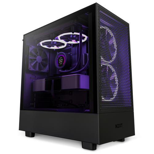 NZXT H5 Flow Compact Mid Tower Air Flow PC Case, Up To 240mm Radiator Support, Tempered Glass Front Panel
