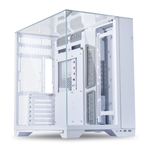 LIAN LI O11 Vision White Aluminum / Steel / Tempered Glass ATX Mid Tower Computer Case | G99.011VW.00-White