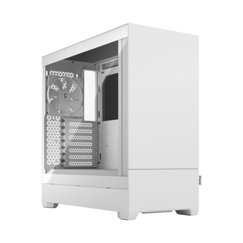 Fractal Design Pop Silent Mid-Tower PC Case, TG Clear Tint Tempered Glass Panel, Up to 280mm Radiator & 3x 120mm Fan Support, Hidden Compartment, USB-C /I/O Panel, White TG Clear Tint | FD-C-POS1A-04