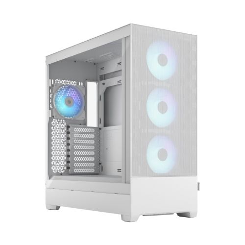 Fractal Pop XL Air Full Tower E-ATX Gaming Case, Tempered Glass Left Side Panel, 6x 120mm Total Fan Mounts, 2x 5.25” Drive Mounts, Up To 360mm Radiator Support, RGB White | FD-C-POR1X-01