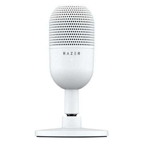 Razer Seiren V3 Mini Condenser Microphone, 14mm Capsule, Supercardioid Polar Patterns, Tap-To-Mute Technology, Built-In Shock Absorber, Type-A to Type-C USB Cable, White | RZ19-05050300-R3M1