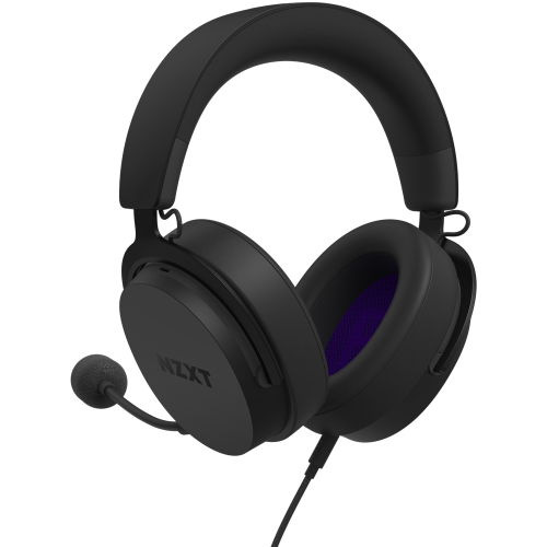 NZXT Relay Wired PC Gaming Headset, 40mm Drivers, Hi-Res Audio Certified, DTS Headphone, 7.1 Surround Sound, Lightweight & Comfortable Design, Detachable Microphone, Black | AP-WCB40-B2