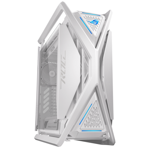 ASUS ROG Hyperion GR701 E-ATX PC Case, Tempered Glass Side Panels, Up to 420mm Dual Radiator, 4x140mm Fans, Metal GPU Holder, Compnent Storage, ARGB Fan Hub, 60W Fast Charging, White | 90DC00F3-B39000
