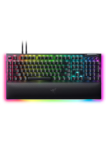 BlackWidow V4 Pro Wired Gaming Keyboard Green Mechanical Switches Tactile And Clicky Doubleshot Abs Keycaps Command Dial Programmable Macros Chroma Rgb Magnetic Wrist Rest | RZ03-04680100-R3M1