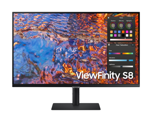 Samsung ViewFinity S8 32" UHD Monitor, IPS Display, 60Hz Refresh Rate, 5ms Response Time, VESA Display HDR 600, 1.07B Colors, 178°/178° Viewing Angle, USB-C, 1xHDMI, 1xDP, Black | LS32B800PXMXUE