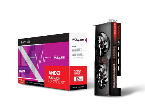 Sapphire Pulse AMD Radeon RX 7700 Xt Gaming 12GB GDDR6 Dual HDMI&DP 192 bit 18Gbps Graphic card, Boost Clock Up to 2544 MHz, | 11335-04-20G