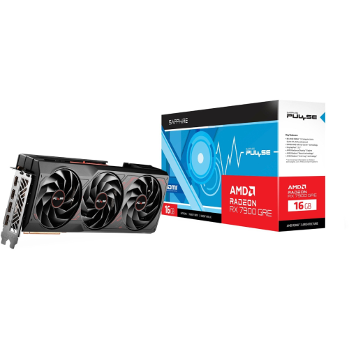 Sapphire Pulse AMD Radeon RX 7900 GRE Gaming OC 16GB GDD6  256 Bit Dual HDMI/Dual DP Graphic card, 80 AMD RDNA 3 Compute Units (with RT+AI Accelerators), 64MB AMD Infinity CacheTM technology, Radiance Display Engine, Boost technology | S88-3E475-001SA