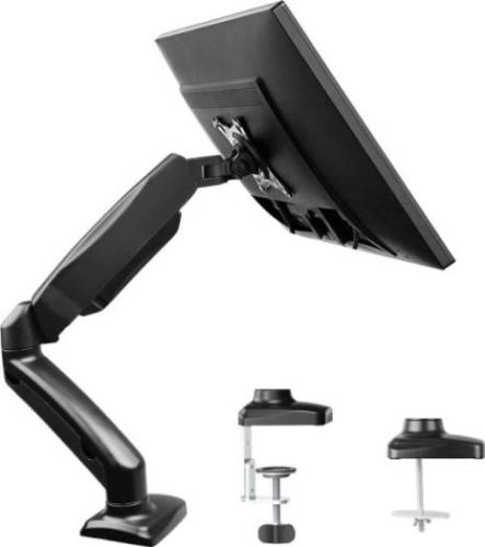 Skill Tech Monitor Desk Mount Holds 20 lbs Ultra wide Screen, Height Adjustable Full Motion Articulating Gas Spring Arm for 13"-32" VESA Monitor Stand, Black | SH100-C012 / SH130-C012