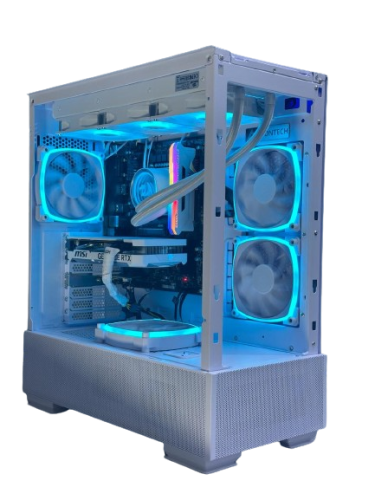 Nanotech White Gaming PC: Core i5-14400F, 4060 VENTUS 2X OC 8GB GDDR6, DDR5 32GB Kit (2x16GB) 6000MHz, 2TB M.2, 2280 SSD, 750W Power, 80+, AIO RGB 240mm Liquid CPU Cooler, WiFi+BT, 1 Year Warranty