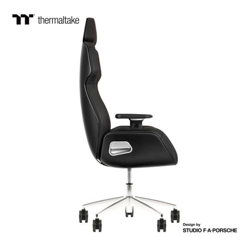 Thermaltake Argent E700 Real Leather Gaming Chair, Design by Studio F. A. Porsche, 4D Adjustable Armrests, Wire-Control Mechanism, 4 Gas Lift-Storm Black