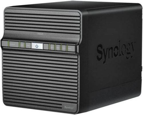 Synology DiskStation DS423 4-Bay NAS Enclosure, Realtek RTD1619B 1.7 GHz, 4x 3.5"/2.5" Drive Bays, 2x RJ45 LAN Ports, 2x USB 3.2 Ports, Black | DS423