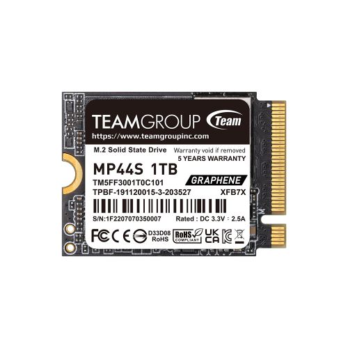 Team Group MP44S M.2 2230 1TB PCIe 4.0 x4 with NVMe, STEAM Deck Compatible, Internal Solid State Drive (SSD) | TM5FF3001T0C101