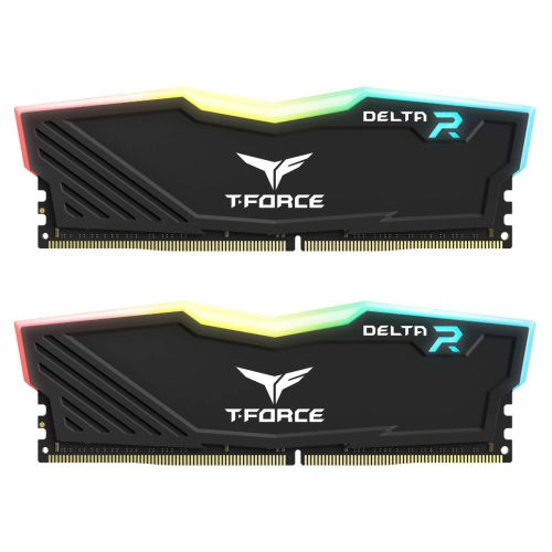 Team Group T-Force Delta RGB DDR4 Desktop Memory Kit Black (2 x 8GB) 288-Pin 3600 (PC4 28800) Intel XMP 2.0  TF3D416G3600HC18JDC01
