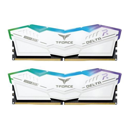 TEAMGROUP T-Force Delta RGB DDR5 Ram 64GB (2x32GB) 6000MHz PC5-48000 CL38 Intel XMP 3.0 & AMD Expo Compatible Desktop Memory Module Ram White - FF4D564G6000HC38ADC01