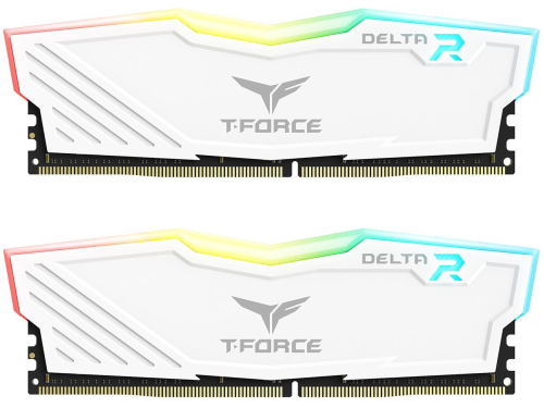 
TeamGroup T-FORCE Delta RGB White 32GB (2X16GB) DDR4 3600, Aluminum Heat Spreader, Unbuffered | TF4D432G3600HC18JDC01