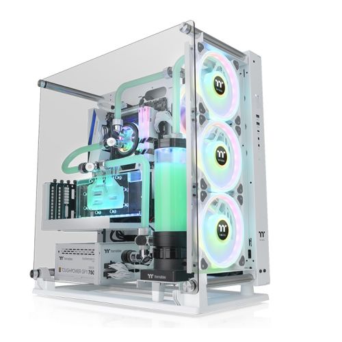 
Thermaltake Core P3 TG Pro Open Frame ATX Mid Tower PC Case, 4mm Thick Tempered Glass Window, Up to 420mm Radiator Support, 12 Fans Support, Handy IO Ports, Snow  CA-1G4-00M6WN-09
