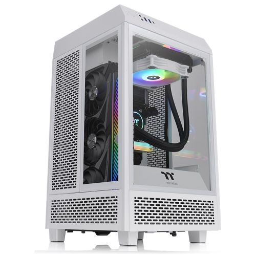 Thermaltake Tower 100 Turquoise Mini Chassis,  2x Preinstalled 120mm Fans, 462.8 x 266 x 266 mm (H X W X D), Tempered Glass x 3 (4mm thickness), 6.7” x 6.7” (Mini ITX) Motherboard Support, USB 3.2 (Gen 2) Type-C x 1, USB 3.0 x 2