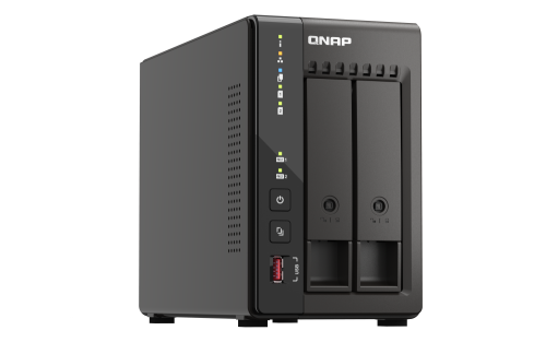 QNAP TS-253E 2 Bay High-Performance Desktop NAS, Intel Celeron J6412 Processor, 8 GB DDR4 RAM, 2 x 3.5" SATA 6Gb/s, Dual 2.5GbE Network Connectivity, 2xM.2 2280 PCIe, 2 x USB 3.2 Gen2 | TS-253E-8G