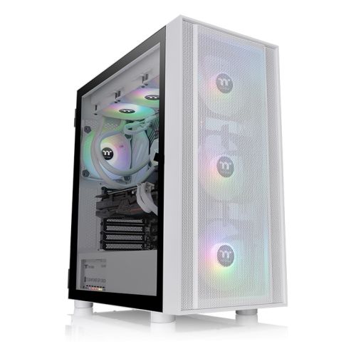 Thermaltake H570 TG ARGB Snow Mid Tower PC Chassis, 4mm Tempered Glass x 1, 120 x 120 x 25 mm ARGB Lite fan (1000rpm, 22.3 dBA) x 3,  Motherboard Supports Up to E-ATX,  White | CA-1T9-00M6WN-01