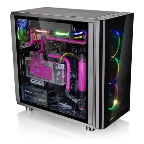 Thermaltake View 31 Tempered Glass RGB Edition Mid-tower case, 3x Preinstalled 140mm fans, supports up to ATX MB, 8 + 2 Expansion Slots, 4mm Tempered Glass x 2, | CA-1H8-00M1WN-01