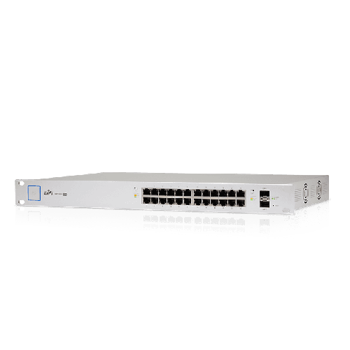 Ubiquiti Networks UniFi 24-Port Gigabit PoE+ Compliant Managed Switch with SFP, 38.69 Mpps Fwd Rate, 52 Gb/s Switching Capacity, 1.3" Touch Display, UniFi Controller, White | USW-24-POE