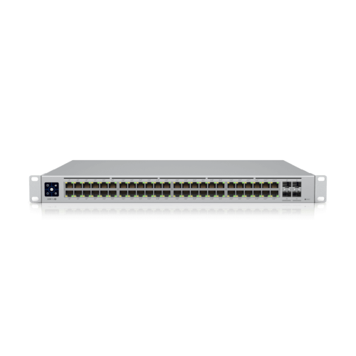 Unifi Pro 48 PoE USW-Pro-48-POE (600W) Switch 48-port, Layer 3 switch capable of high-power PoE++ output, (40) GbE PoE+, (8) GbE PoE++ ports, (4) 10G SFP+ ports, 600W total PoE availability, DC Power backup ready, Layer 3 switching, Near-silent cooling