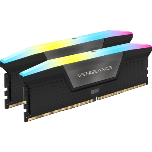 Corsair Vengeance RGB DDR5 32GB (2x16GB) 6000MHz C36 Intel Optimized Desktop Memory (Dynamic Ten-Zone RGB Lighting, Onboard Voltage Regulation, Custom XMP 3.0 Profiles, Tight Response Times) Black | CMH32GX5M2D6000C36