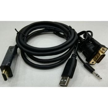 Kongda 1.8 meter VGA (M) + Audio to HDMI (M) Cable