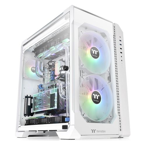 Thermaltake View 51 Tempered Glass ARGB Edition Full-Tower Chassis - Snow White Edition, 3x Pre Installed Fans, 3 x Tempered Glass (4mm thickness), support motherboards up to E-ATX | CA-1Q6-00M6WN-00