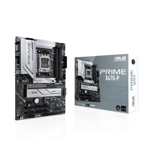 Asus Prime X670-P ATX DDR5 Motherboard, AMD Socket AM5, X670 Chipset, 4x DIMM Max 128GB Memory, Realtek 2.5Gb Ethernet, V-M.2 Slot Only, PCIe 4.0 x16 Slot, M.2 | 90MB1BU0-M0EAY0