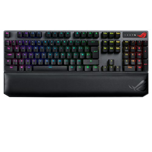 Asus Rog Strix XA09 Scope NX Wireless Deluxe RGB Mechanical Gaming Keyboard, NX Red Switches, 2.4 GHz/ BT/Wired USB Connectivity, Magnetic Wrist Rest, 100% AG, N-Key Rollover, Black | 90MP0216-BKCA00