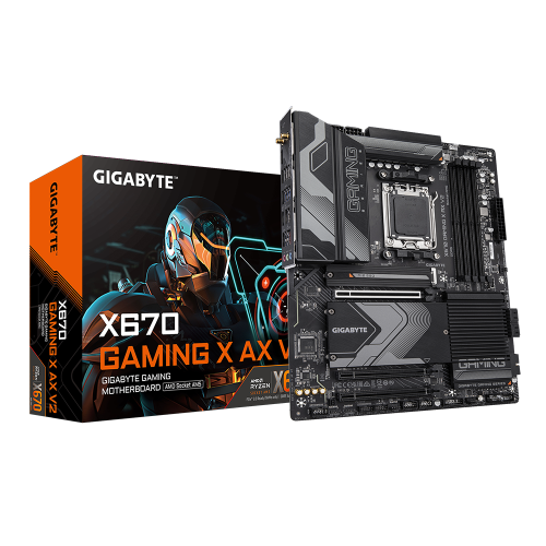 Gigabyte X670 GAMING X AX V2 ATX Motherboard, AM5, DDR5, 4xSMD DIMMs, 1xPCIe 5.0 x4 and 3xPCIe 4.0 x4 M.2, 2.5GbE LAN & Wi-Fi 6E 802.11ax, Q-Flash Plus, Smart Fan 6 | X670 GAMING X AX V2 DDR5