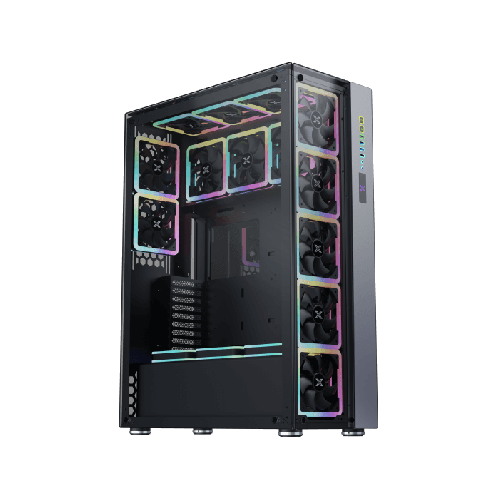 Xigmatek ELYSIUM II EATX Full Tower Case, Four-Sided Tempered Glass, Motherboard Supports Upto SSI EEB/CEB & E-ATX, PSU Supports Upto 240MM, 23x Fan Supports, 9x Std Expansion Slots, 16x Drive Bays, Black | ELYSIUM II
